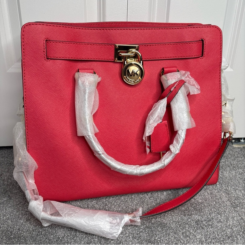Michael Kors Large Watermelon Pink Hamilton Tote